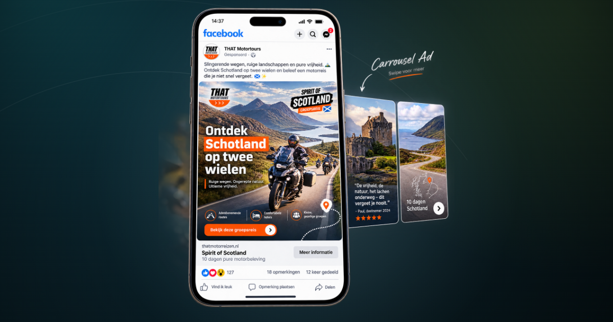5x rendement voor THAT Motorreizen met Meta-advertising - Rock the Web
